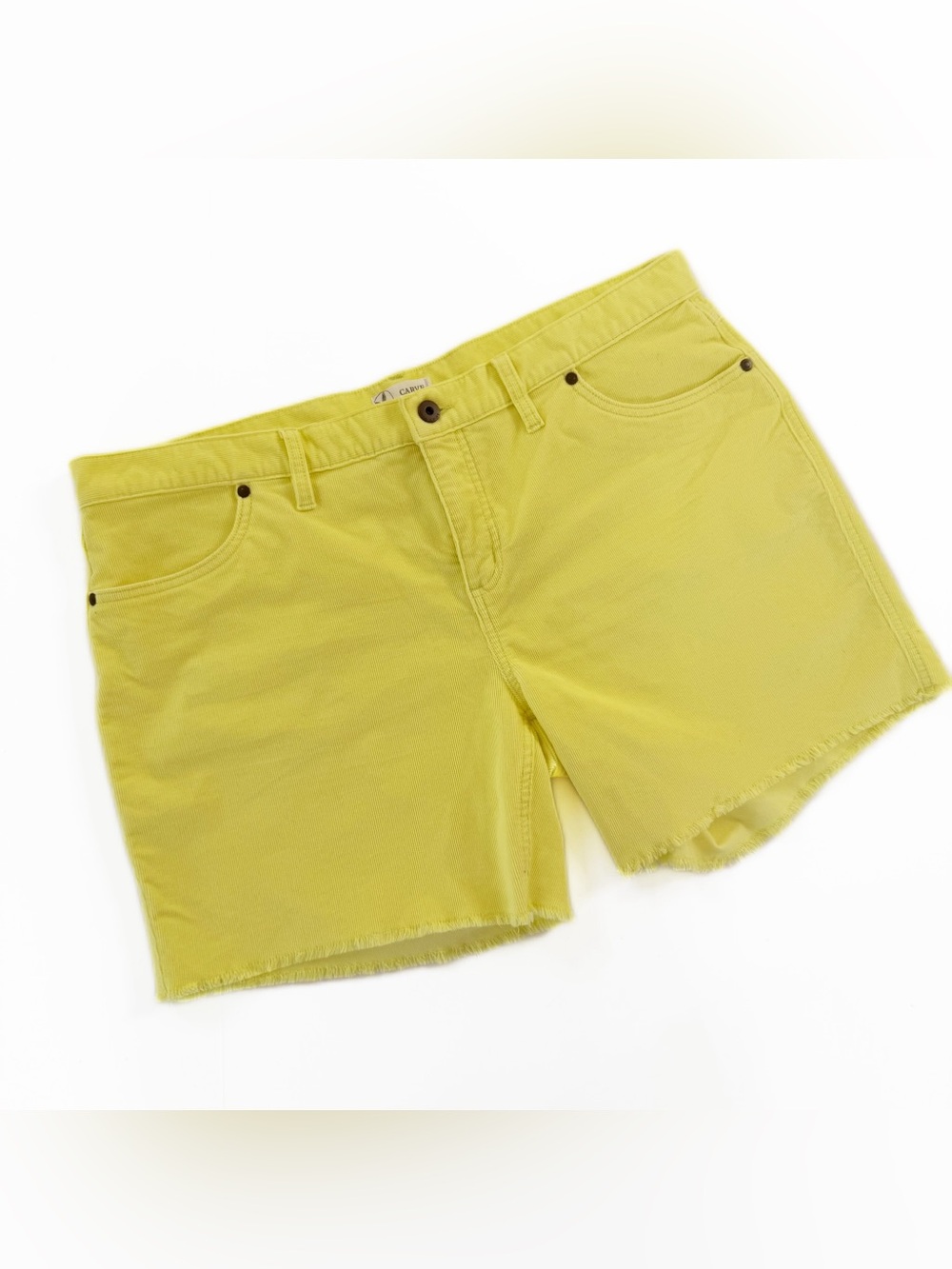 Carve Designs REI Shorts Womens 14 Yellow Oahu Corduroy Organic Cotton 6”